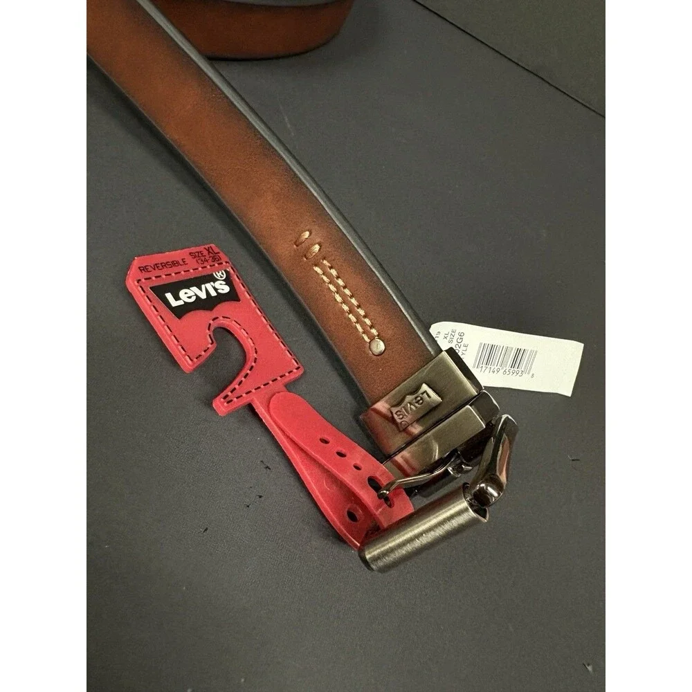 LEVIS Leather Belt Men's XL 34/36 Genuine Leather Brown NWT‎ Style 12LV02G6